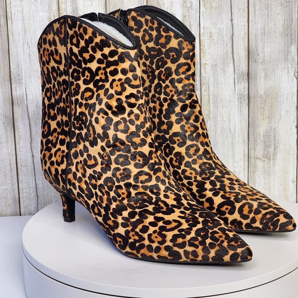 NEW - On 34th Aatira Leopard Tulip Booties - Size 8.5 M - Picture 9 of 12